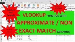 VLOOKUP FUNCTION WITH APPROXIMATE MATCH OR NON EXACT MATCH (Full Tutorial)