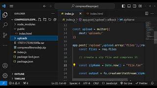 Node.js Express Project to Compress Multiple Files into ZIP & TAR Files Using archiver Library