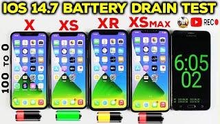 IOS 14.7 Battery Drain Test in 2021 | iPhone X vs iPhone XS vs iPhone XR vs XS Max Battery Test 2021