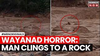 Wayanad Destruction: Video Of Man Clinging To Rock To Save His Life Goes Viral | English News