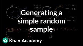 Techniques for generating a simple random sample | Study design | AP Statistics | Khan Academy