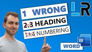 MS Word: Heading 2 numbering not following/resetting after Heading 1