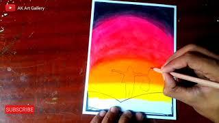 Easy oil pastel drawing. || Happy Girl || #Oilpastel, #Akartgallery,