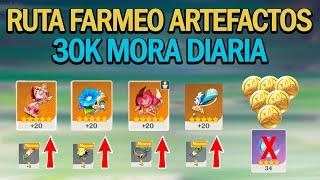 Ruta RAPIDA Farmeo Diario Artefactos - NO RESINA / NO ELITES - Genshin Impact