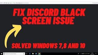 How to Fix Discord Black Screen issue in Windows 10