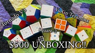 Insane unboxing from The Cubicle!! (Teraminx, 9x9, OS Cube, GAN Skewb, and more!)
