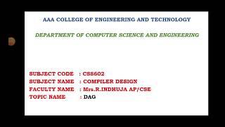 #Compiler_Design |  Directed Acyclic Graph| DAG with Example | Code Optimisation | Compiler Design