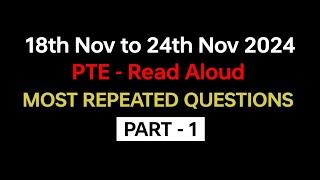 PTE Read Aloud (Part-1) Nov 2024 - Exam Prediction / Read Aloud pte practice with answers. #pte