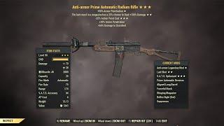 Fallout 76: Full Health Anti Armor Radium Rifle.