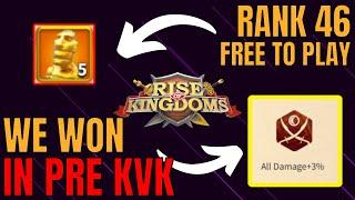 We Won in PRE KVK and I got Rank 46 as Free to Play | Rise of Kingdoms PRE KVK F2P Journey