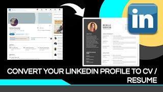 Create a Resume / CV in Seconds from your LinkedIn Profile #linkedin #resume