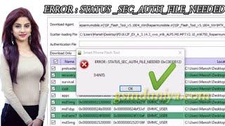 Vivo v5 Auth File Needed || SP Flash Tool error Problem Solve