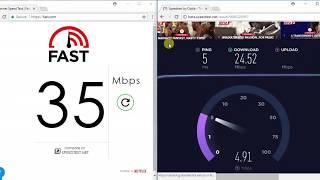 Alliance broad band speed test in http://beta.speedtest.net/ and https://fast.com/