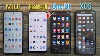 MIUI vs Realme UI vs One UI vs XOS Best Home Screen - Interface | Features | Customization | Hindi