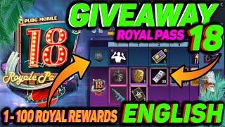  SEASON 18 ROYAL PASS 1 TO 100 LEVEL RP REWARD  PUBG MOBILE SEASON 18 RP LEAKS  LEAKS ROYAL PASS