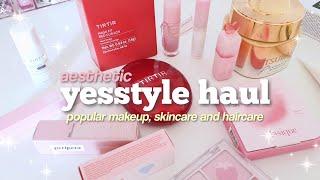 yesstyle k-beauty haul 🫧 tirtir, romand, peripera, cosrx and more  aesthetic makeup and skincare