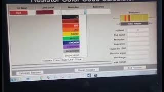 Resistore Color Code Calculator in Visual studio