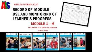 RECORD OF MODULE USE NG LIFE SKILLS 1-6 2020 (ALS ASSESSMENT FORM 2)
