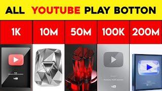 All Types Of YouTube Play button || Youtube play button award || Youtube Play Buttons - Comparison