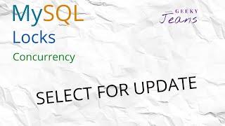 Select for Update #mysql #mysqltutorial  #databases