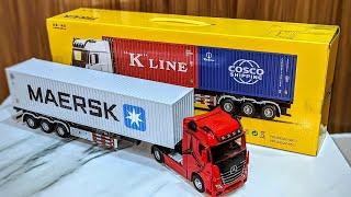 Unboxing 1:24 Scale Realistic Diecast Mercedes Benz Container Truck 