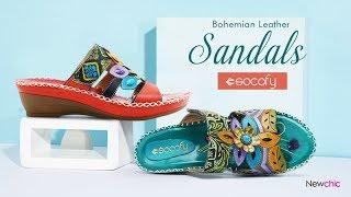 Exotic Bohemian Leather  Hook Loop Sandals|Socofy x Newchic