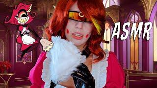 ASMR Sylk Cosplays Niffty Hazbin Hotel Tickles | Slow & Fast Gloves | Feather Duster | Dark Sylk