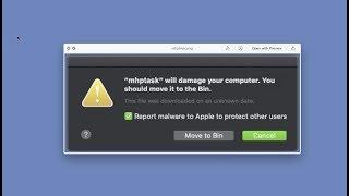 How to remove "mhptask will damage your computer. You should move it to the Trash" POP-UP?