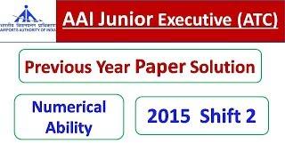 AAI ATC | Numerical Ability Previous Year Paper Solution 2015 Shift 2 | SpeedUp Education