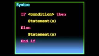 Control Statements  If statements