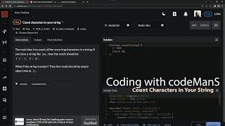 Learn Javascript | Codewars 6 kyu Season 2 - Count Characters in Your String