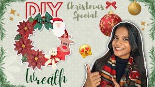 DIY Christmas Wreath |How to make Christmas Wreath|Glitter Sheet Christmas Decoration