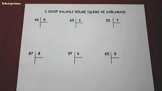 3.sınıf kalanlı bölme işlemi ve sağlaması @Bulbulogretmen  #3sınıf #bölme