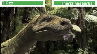 T-Rex vs Therizinosaurus With Healthbar