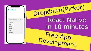 Dropdown(Picker)- React Native Tutorial for Beginners - Build a React Native App [2024]