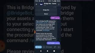 HOW TO USE AND NAVIGATE BRIDGE BOT EXCHANGER ON TELEGRAM