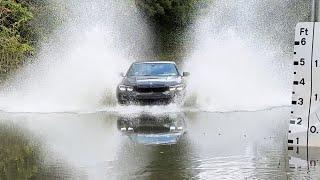 Hydroplaning BMW and Wife Ruins Husband’s Car || vehicles vs deep water || flood compilation