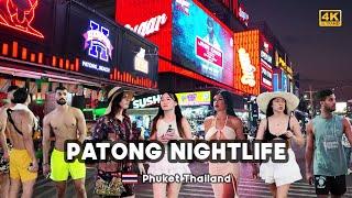 [4K]  Patong Nightlife Walking Streets Bangla Road in 2024 Rainy Season Vibes Phuket, Thailand