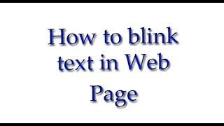 how to blink text in web page in urdu/hindi