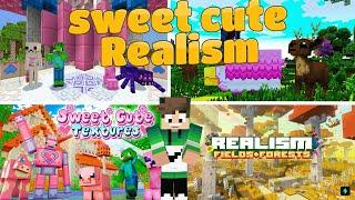 ADDON REALISM 1.1 Fields+Forests + SWEET  CUTE + ACTIONS & STUFF MINECRAFT PE 1.21+