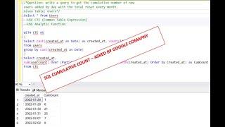 SQL - Get Cumulative Count of Users with total Reset per Month