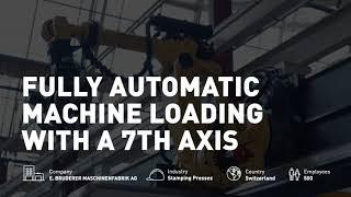 Fully Automatic Machine Tool Tending with an Integrated Rail as a 7th Axis | FANUC & BRUDERER AG