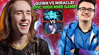 EPIC HIGH MMR GAME! QUINN vs MIRACLE! 12.000 MMR AVERAGE LEGENDARY GAME