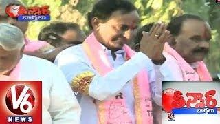 Grand Welcome To KCR By TRS Leaders and Pople Of Telangna - Teenmaar News