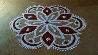 Easy flowers 2025  padi kolam 3*2 maasi madham rangoli  special kolam   pandaga diya muggulu