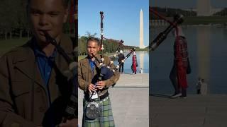 Don’t Stop Believing on the bagpipes in front of the Reflecting Pool #shorts #fyp #music