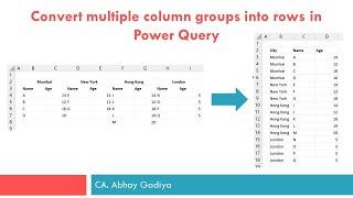 Convert Multiple Column Groups to Rows – Power Query Challenge