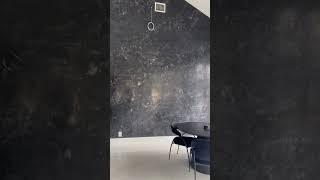 Exotic wall finishes by Giancarlo Sagasti black venetian plaster with silver wax Marmorino tools