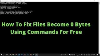 How To Fix Files Become 0 Bytes Using Commands For Free | How to Restore Zero Byte Files in Windows