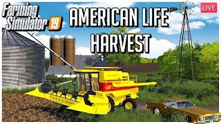 LIVE | OLD IRON HARVESTING | AMERICAN LIFE FARMING | FARMING SIMULATOR 19